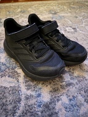 Kids Addidas Black Athletic Sneakers - Velcro Slip-On